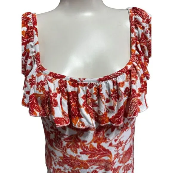 Tommy Hilfiger Women's Blouse Top Shirt Size L Floral‎ Paisley Ruffle - Picture 4 of 11